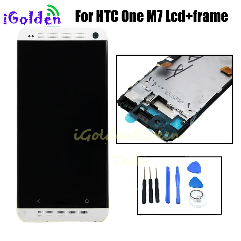 

Original 4.7 '' Display For HTC ONE M7 LCD Touch Screen for HTC ONE M7 Display Digitizer 801e Black Red Gold Blue Silver