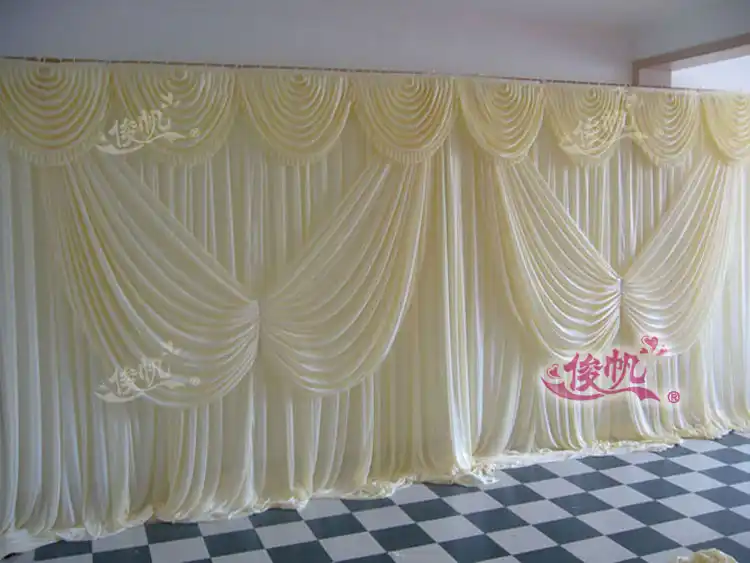 3m 6m Cream Color Wedding Stage Decoration Wedding Backdrop With