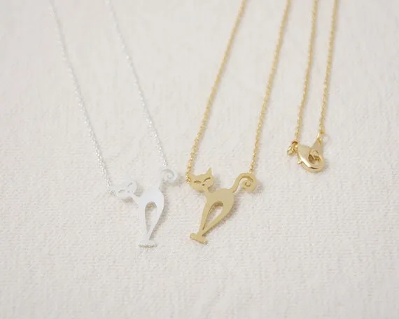 2014-Fashion-18K-Gold-Silver-Cat-Nero-Necklace-Free-Shipping (2)