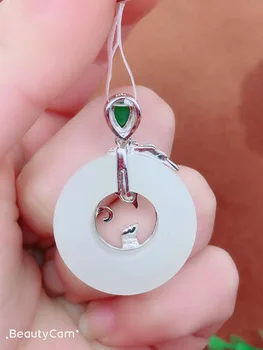 

925 silver hetian yu white yu auspicious bird pendant gift jewelry box certificate/