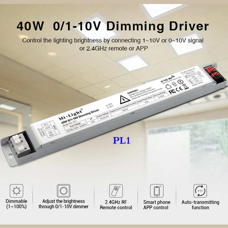 NEW Milight 40W 0/1-10V plate lamp controller LED Dimming panel Driver Dimmable DC30-40V Output Current (Constant Current)900mA