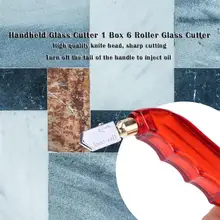 6pcs/box ABS Hand Grip Oiled Roller Glass Cutter Glass Cutting Tool Random