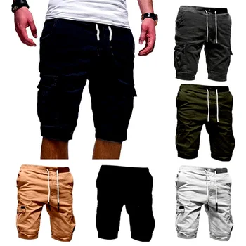 

2019 Newly Men Half Pants Multi-pockets Loose Breathable Male Casual Pants for Summer MSJ99
