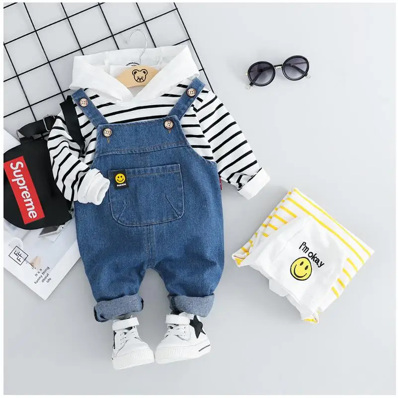 

2019 Autumn Toddler Infant Clothing Suits Baby Girls Boys Clothes Sets Hooded T Shirt Bib Pants Kids Children Christmas Outfit