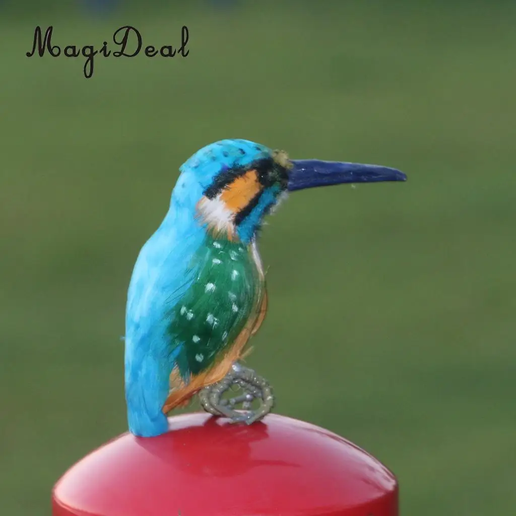 Realistic Kingfisher Bird Figurines Decor Garden Ornaments Statue Tree Decor Interior Indoor Bonsai Decorations