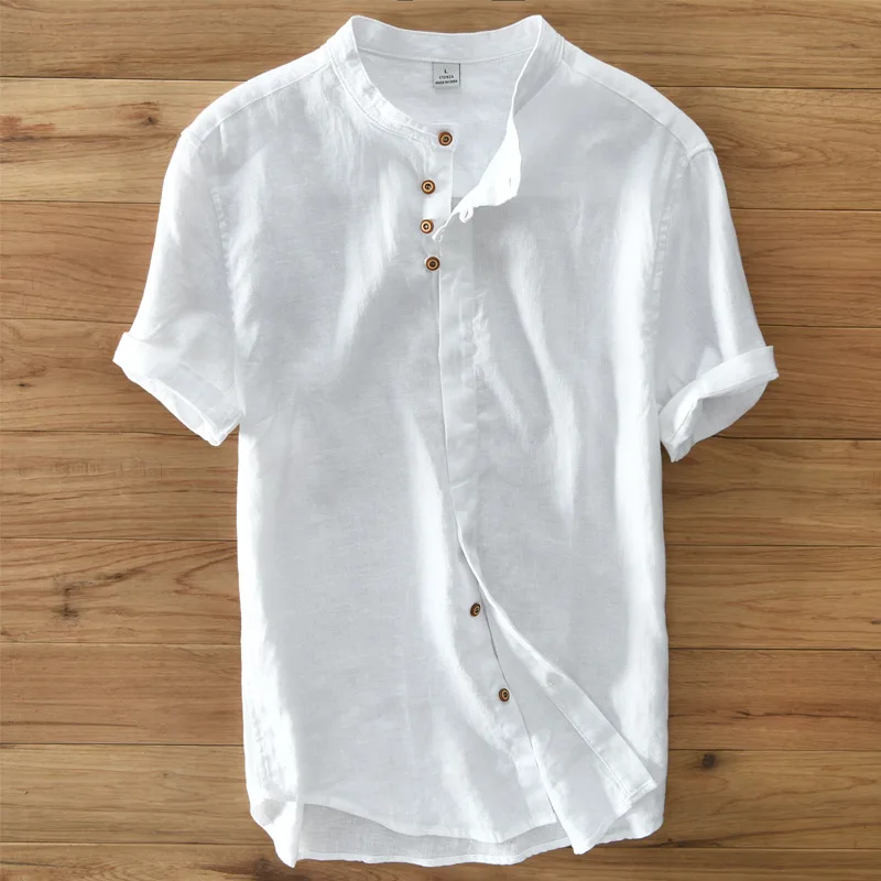 mens chinese collar casual shirts