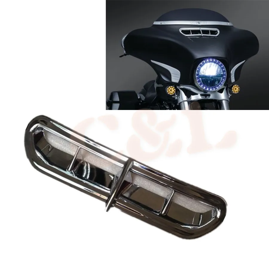 New Motorcycle Chrome Fairing Intake Vent Bezel Accent For Harley Touring Electra Street Glide