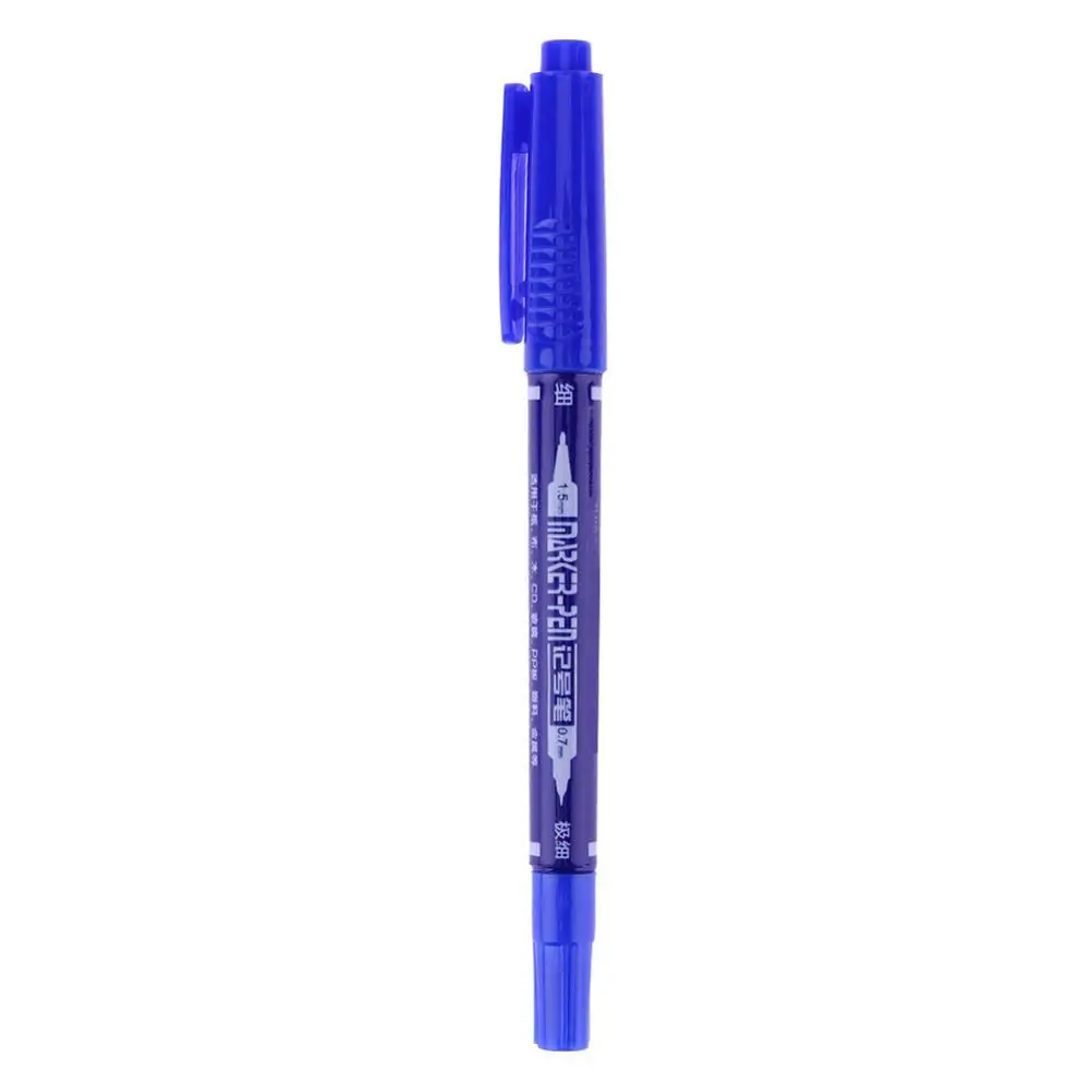 Водонепроницаемый двойной наконечник перманентные Маркеры двойная головка Рисование эскиз Fineliner маркер ручка школьные офисные канцелярские принадлежности - Цвет: Тёмно-синий