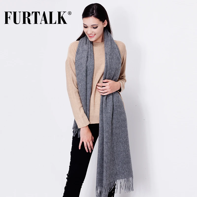 FURTALK 100% Lamb Wool Scarf for Women Wool Pashmina Bandana Winter Spring Long Women Scarf Shawls Female FURTALK 100% Lamb Wool Scarf for Women Wool Pashmina Bandana Winter Spring Long Women Scarf Shawls Female
