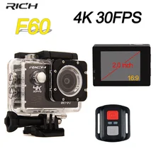 RICH Action Camera 4K Sports WiFi Photo camara 12MP 1080P Full HD 2″ LCD 170 Wide Angle Waterproof w/Remote Control