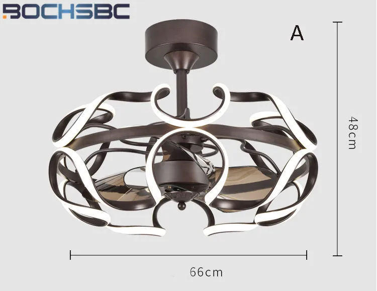 BOCHSBC современный светодиодный потолочный вентилятор свет алюминиевый пульт дистанционного управления инвертор Вентилятор подвесной светильник для ресторана спальни гостиной столовой