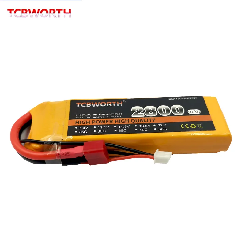 TCBWORTH 2S 7 4 в 2800 мАч 25C радиоуправляемая LiPo батарея для радиоуправляемого самолета