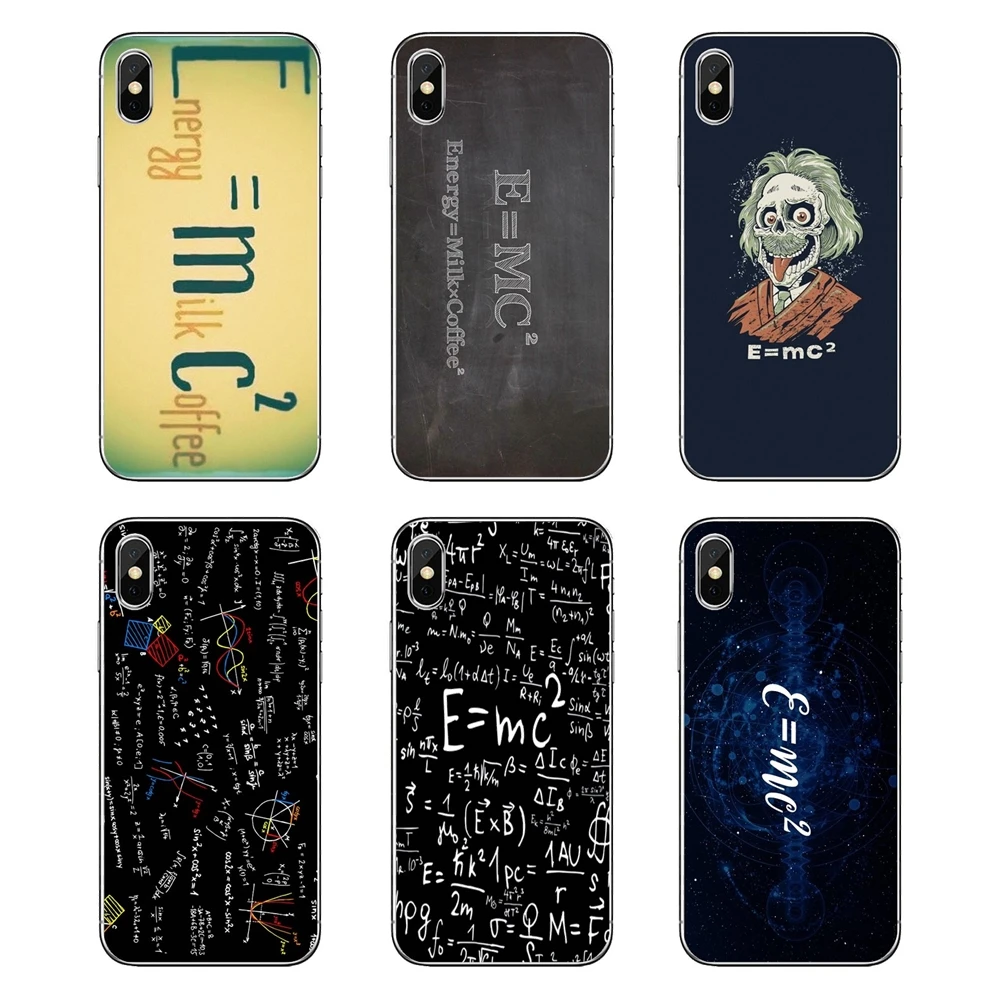 For Samsung Galaxy A5 A6 A7 A8 A9 J4 J5 J7 J8 2017 2018 Plus Prime physic equations E=mc2 Transparent Soft Shell Covers |