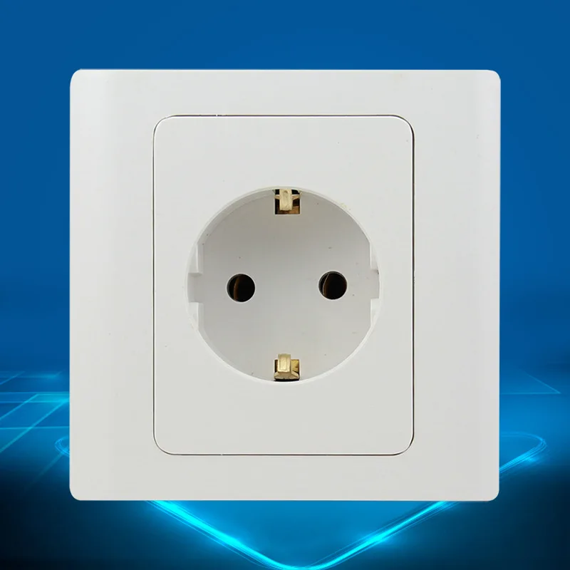 

ABS Panel Power wall Socket Plug Grounded EU Standard Power Socket 250V 16A Wall Power Socket