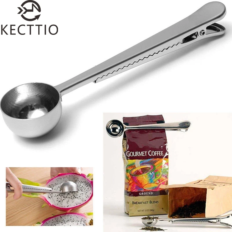 1 шт. ложка из нержавеющей стали с зажимом для пакета|spoon measuring|spoon scoopspoon stainless |