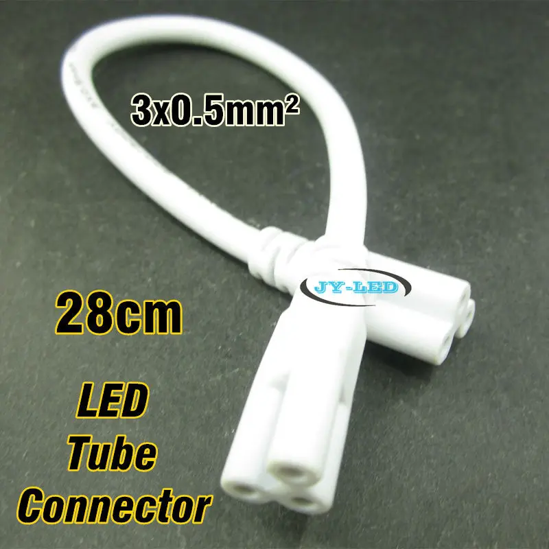 T5 LED Tube Connector Cable, Double Female Plug tri core 3 Pin 28cm For