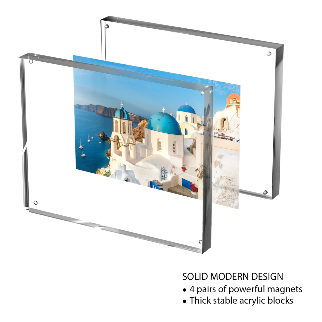 Acrylic Frame Block Style Freestanding Magnetic Closure 8 x 10 Double Sided (3)