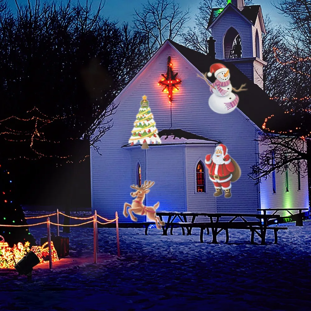 14 моделей Водонепроницаемый светодиодный проектор свет диско шар звезда призрак Снежинка с изображением сердца, листков вечерние рождественские украшения открытый