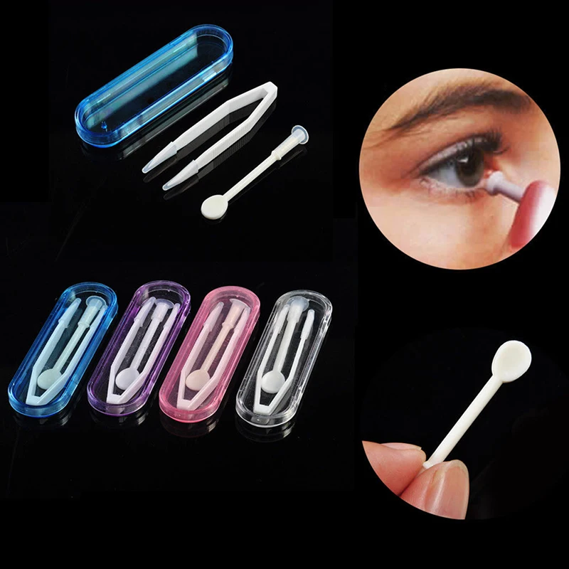 

Multicolor Contact Lenses Tweezers and Suction Stick for Special Clamps Tool Contact Lens Inserter Remover Length: 70mm 1Set New