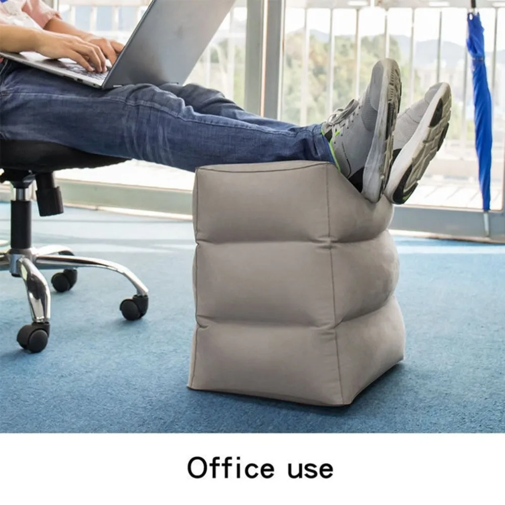 

Three-layer Inflatable Flocking Footrest Mat Travel Inflatable Footrest Pillow Airplanes Rest Sleeping Flocking Foot Mat