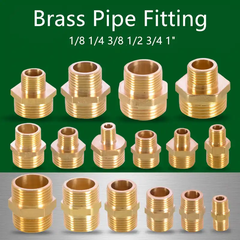Brass Water Pipe Fittings 1 8 1 4 3 8 1 2 3 4 Thread Reducer Connection Adapte Copper Pneumatic Components Plumbing Accessories Pipe Fittings Aliexpress