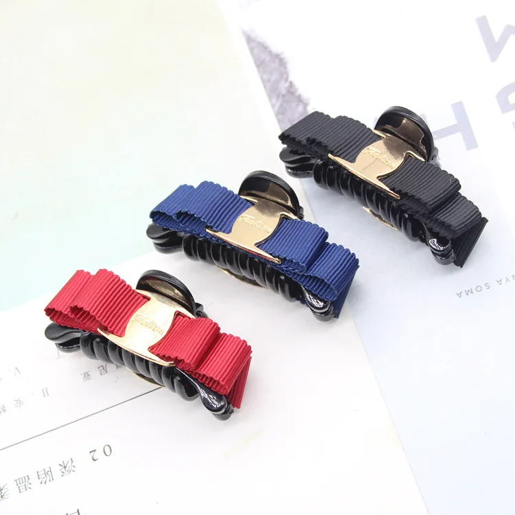 

NEW Fashion Bow-tie Hair Clip Claw Simple Cloth Art Grip Hairgrip Top Clip Hairpin For Women Girl Accessories gift