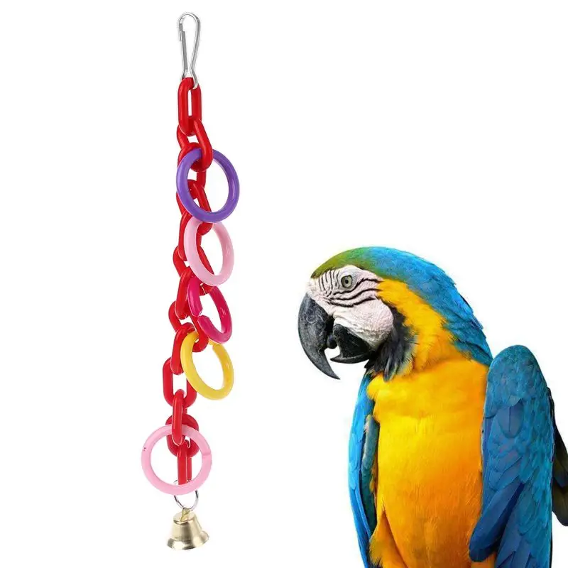 Новые Красочные попугай птица игрушки кольцо колокольчик подвесные игрушки для клетки для белки попугай аксессуары для птиц