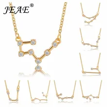 12 Созвездие Кристалл Знак зодиака кулон цепочки и ожерелья для женщин обувь девочек Серебряный Золотая цепочка-чокер дружбы