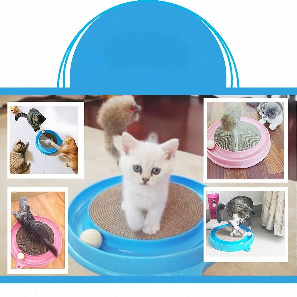 Cat Turbo Scratcher Toy, Cat Turbo Toy, Post Pad Interactive Training Exercise Mouse Play Toy with Turbo and Ball