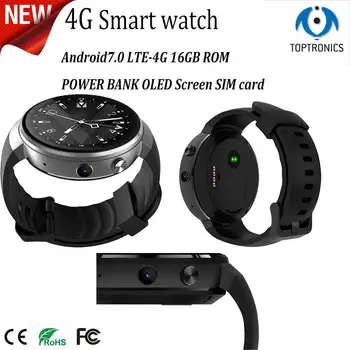 

Hot 4G Smart Watch Android 7.0 ROM 16G+RAM 1G 580mAh GPS WIFI Hand-free call smartwatch Heart rate monitor Pedometer PK Z18 Q1