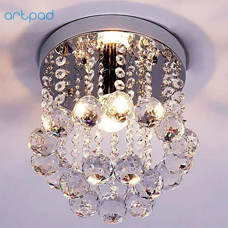 

Artpad Modern Luxury Crystal LED Ceiling Light Lamp for Bedroom Living Room Study Hotel Parlor Fixtures Lighting