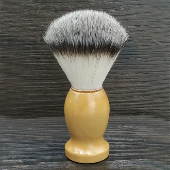 

Dscosmetic synthetic hair shaving brush with wood handle for man shave tool