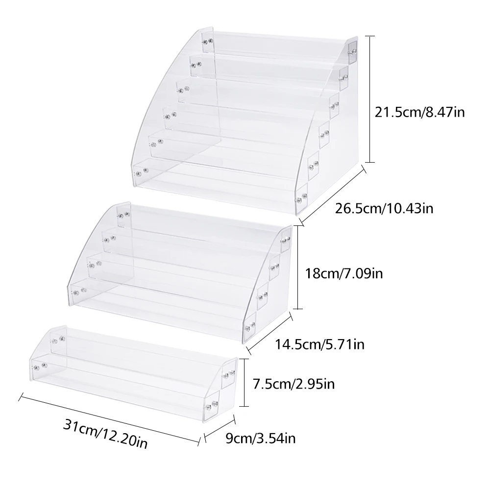Акриловый Органайзер для макияжа, коробка для хранения косметических лаков для ногтей, губной помады, шкатулка, чехол, держатель, подставка для дисплея, пластиковый инструмент для дизайна ногтей