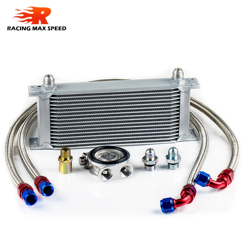 Universal racing car row 16 excavator hydraulic oil cooler kit with OIL