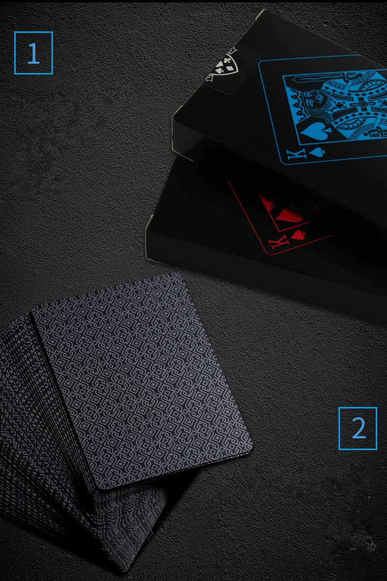 Качественный пластиковый ПВХ покер водонепроницаемые черные игральные карты креативный подарок покерные карты