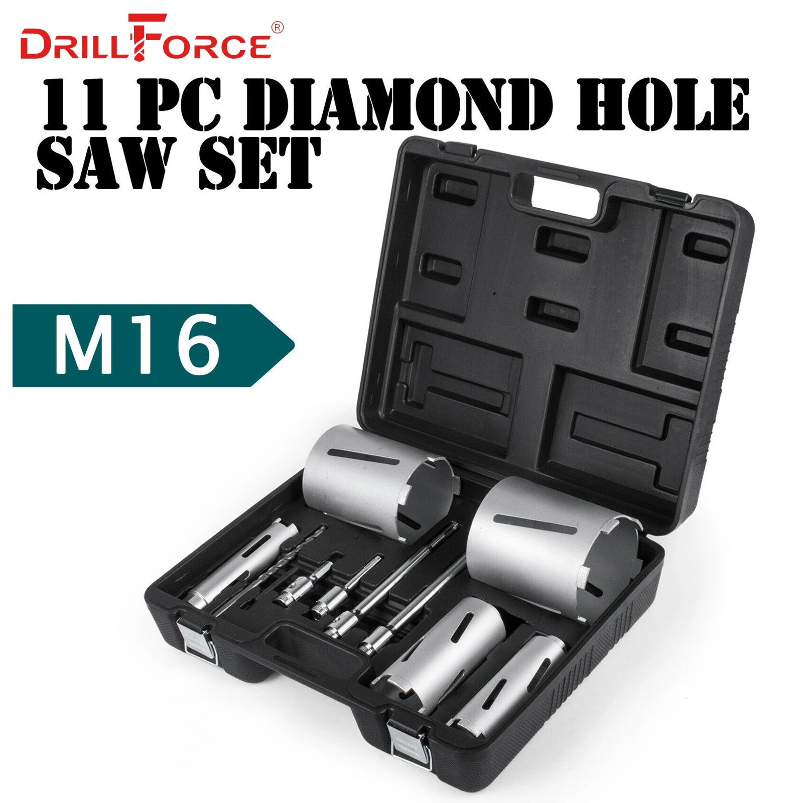 Drillforce 11 шт. алмазное отверстие Φ 53/72/83/112/132 мм прочный карборунд керамика M16