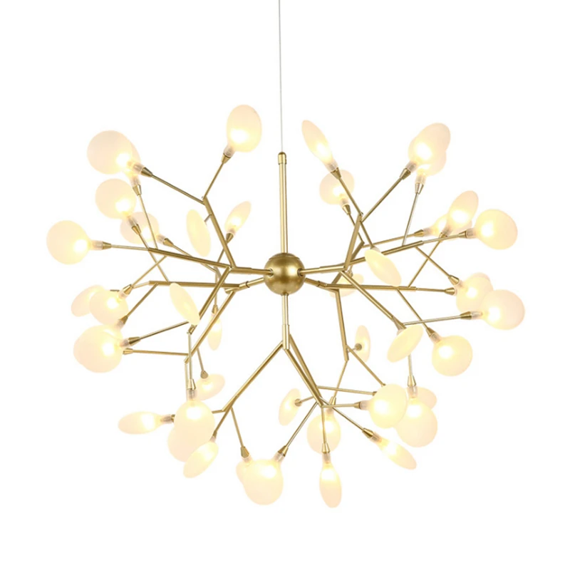 

Post modern Firefly Creative pendant light G4 led bulb replace natural structure tree Dia.80cm 36 light warm white Acrylic Leaf