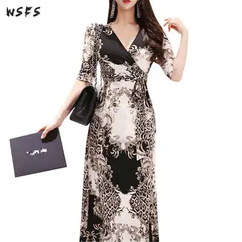 

Summer Beach Dresses Black Print Floral Vneck Short Sleeve Womens Dress Elegant Casual Lady Sexy Party Maxi Long Bandage Dress
