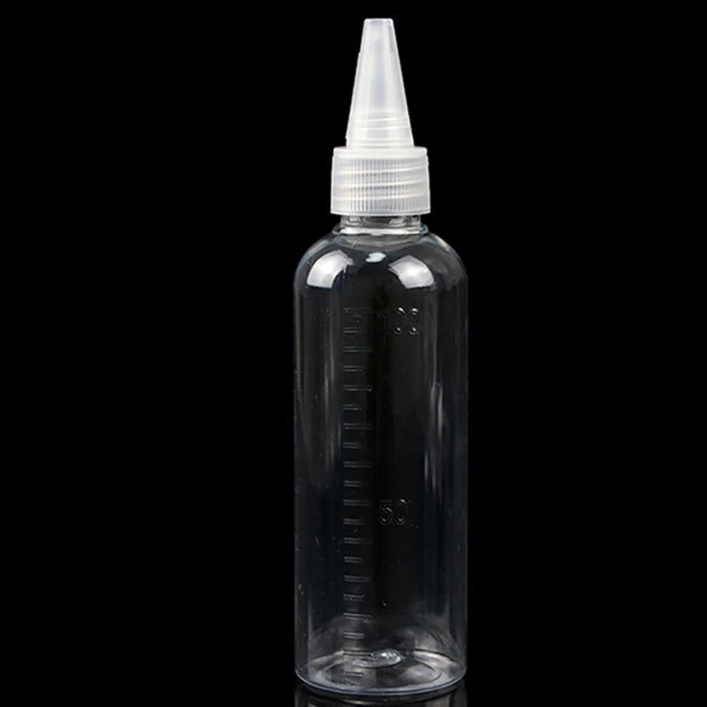 1PC 100ml Liquid Bottle with Twist Off Cap Graduation Bottle Silk Printing For Hair Gel Cosmetic 2