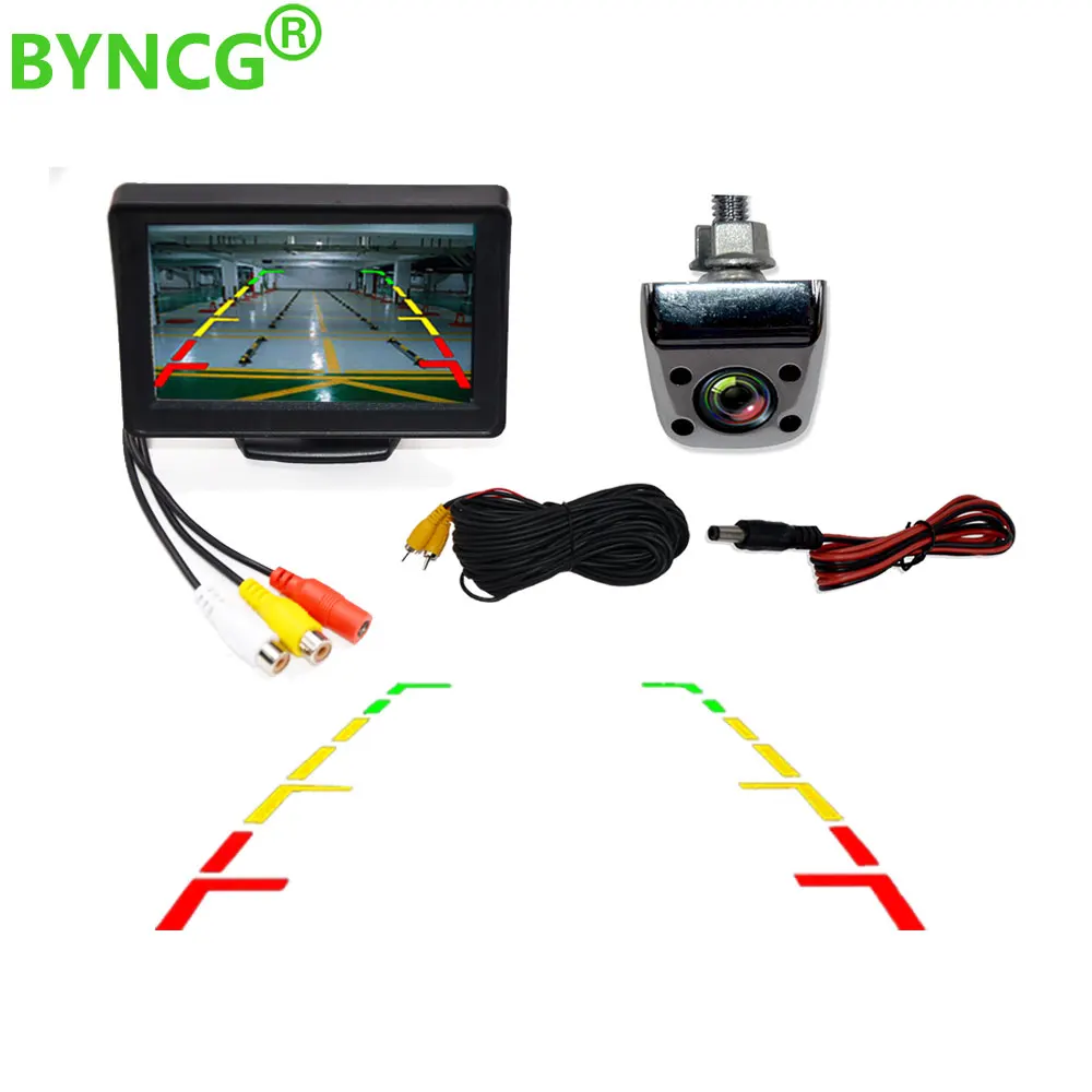 

BYNCG 4.3 Inch TFT LCD Rear View Display Monitor Waterproof Night Vision Reversing Backup Rear View Camera Quality Car Monitors