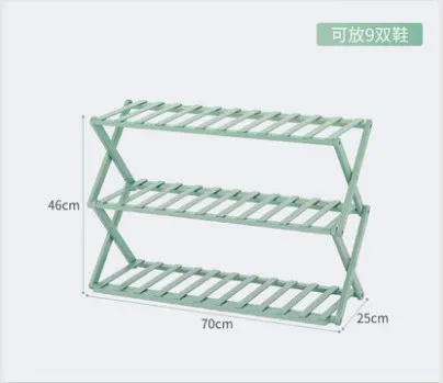 Multi-layer Shoe Rack Shoe Shelf Household Rack Storage Rack Folding Storage Shoe Rack Bamboo - Цвет: 3 Layer L70cm