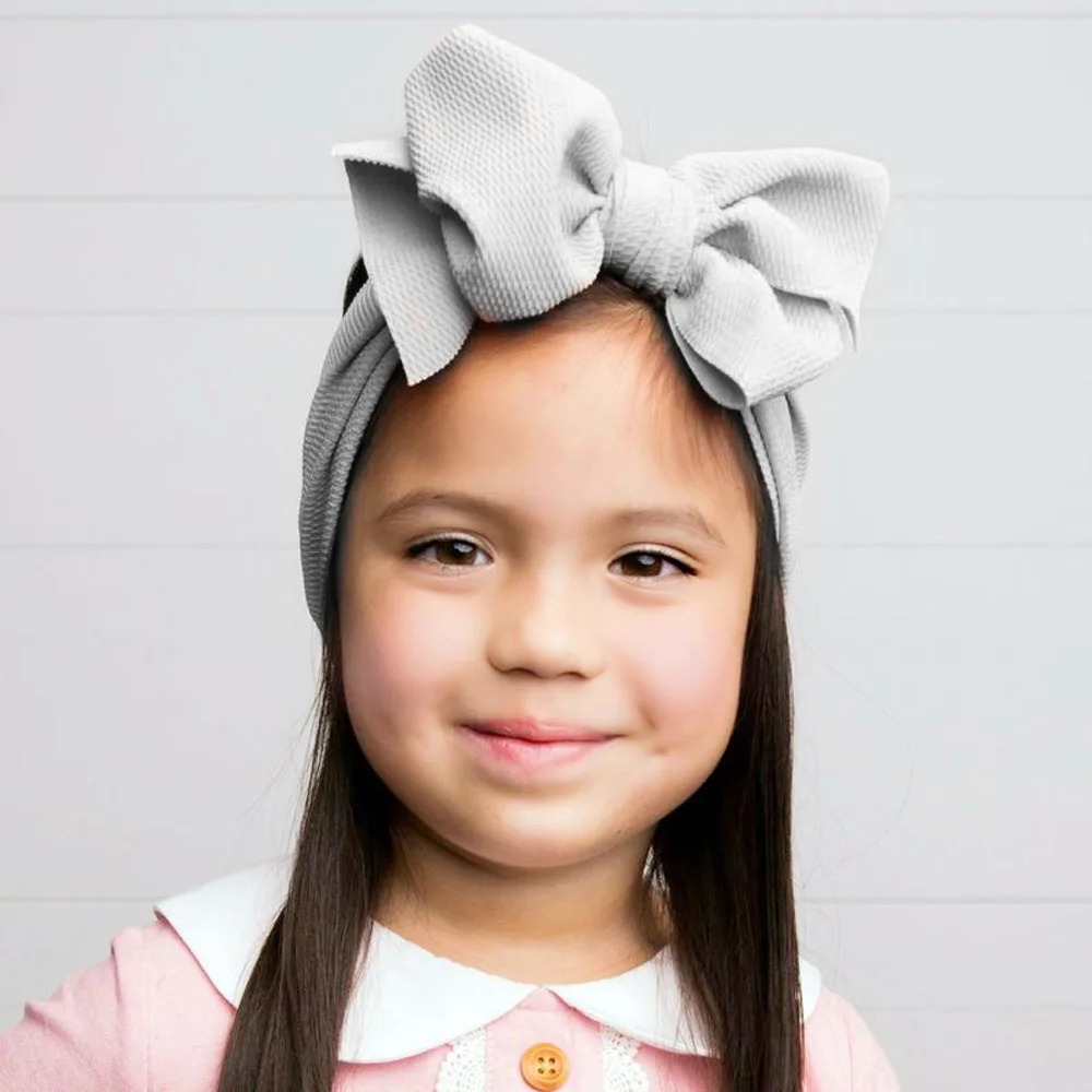 Baby Girl Soft Nylon Headwrap Headband Hairband with Big Bow Elastic Toddler 1PC