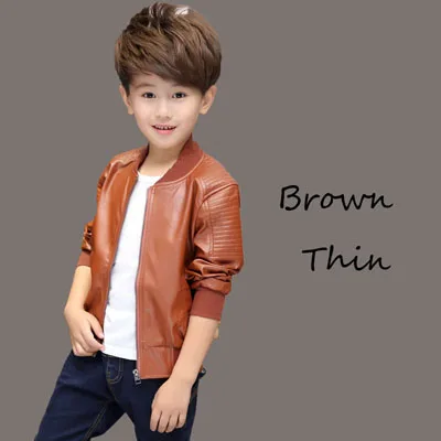 DIMUSI/Зимние флисовые толстые куртки для мальчиков детская куртка из искусственной кожи однотонная детская ветровка теплая одежда верхняя одежда WC011 - Цвет: Brown
