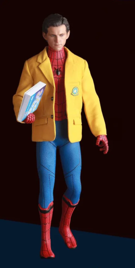 

2 Sign Crazy Toys Marvel Avengers Spiderman Home Coming with Suit PVC Statue Figure Model Toys 2 Head 25cm