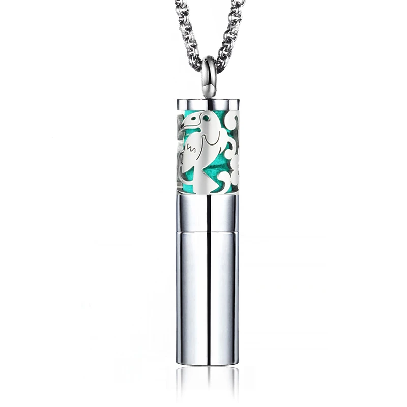 Ubelive, серебряное ожерелье из нержавеющей стали, Подвеска для женщин, модное ювелирное изделие для хранения, серебряное ожерелье с фетровыми подушечками - Окраска металла: J-050