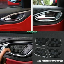 For Alfa Romeo Giulia Stelvio 2017 4Pcs/set Car-styling ABS carbon fiber Interior Door Bowl Cover Trim car Accessories accessory