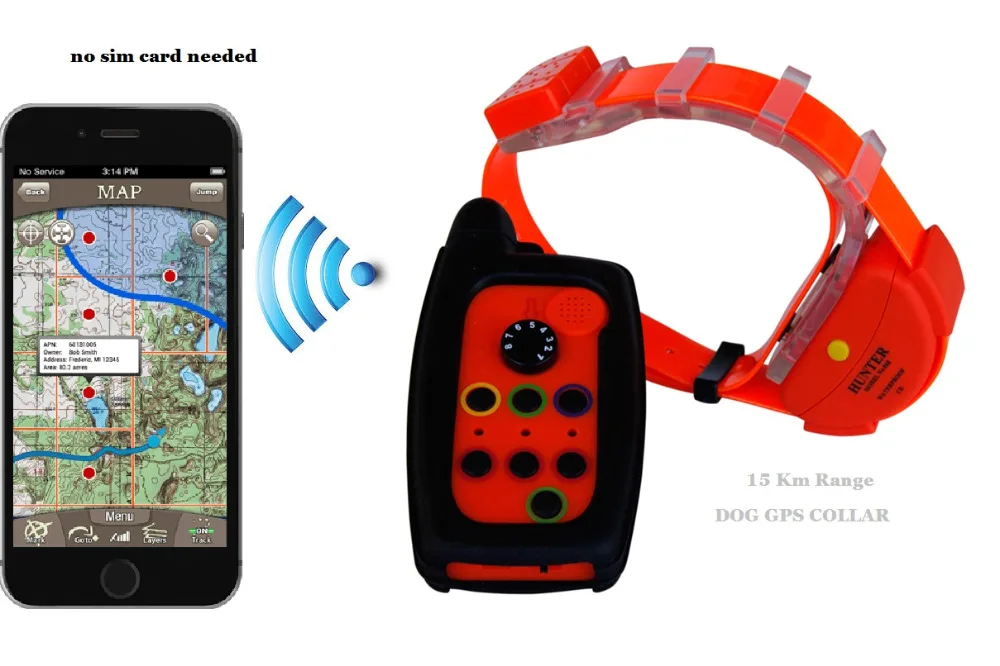 COLLAR rastreador GPS para perros a prueba de agua sin tarjeta SIM con antenas incorporadas