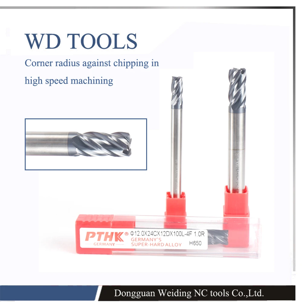 

4.0XR0.2/0.3X50L 4mm Solid Carbide Square 35 Helix CNC machine tool for variety solid materials/milling tools HRC60