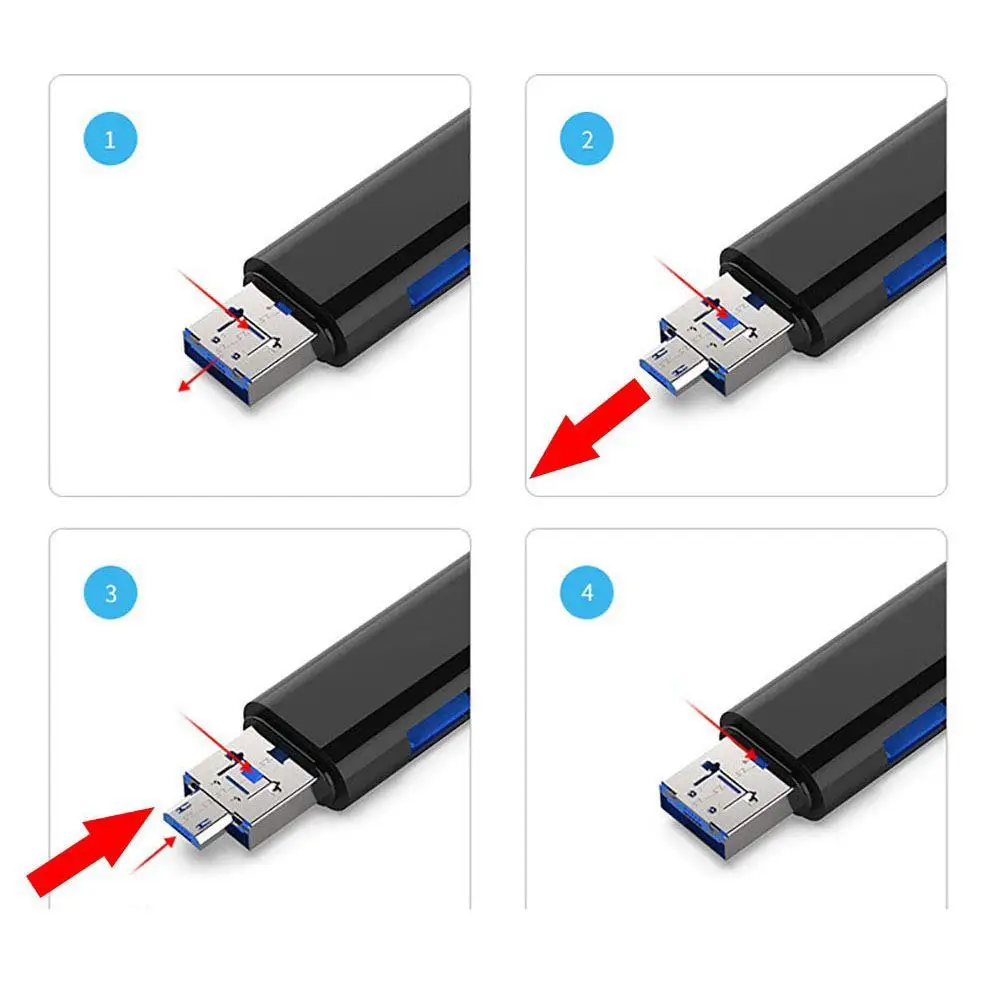 5 в 1 Многофункциональный ОТГ кард-ридер Micro-SD/SD карты/USB считыватель Поддержка TF Android Тип-типа c для телефона/компьютера/Тип-c Uni