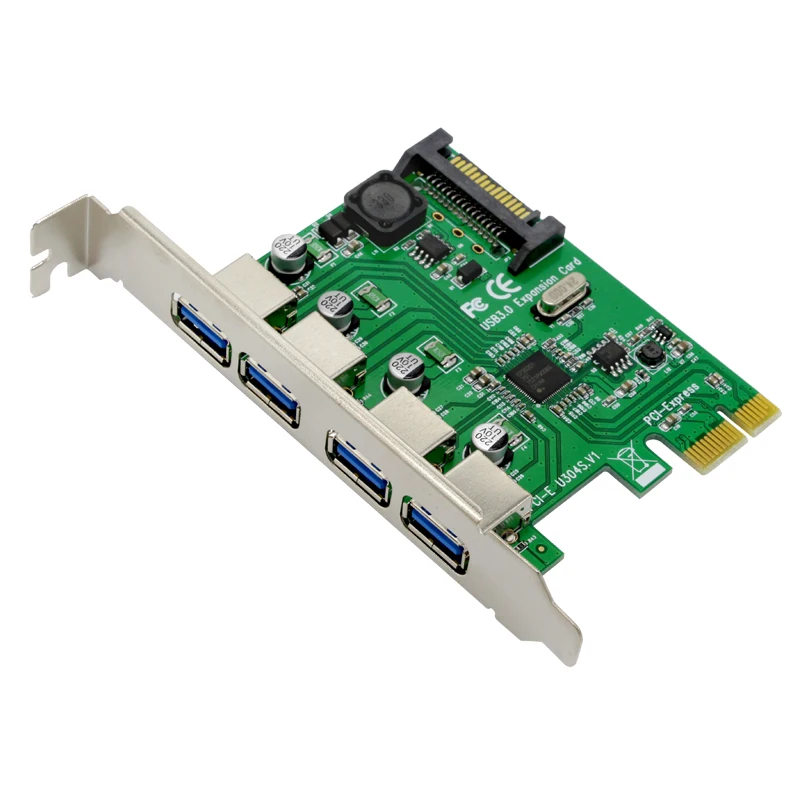 10 шт. новый 4 портовый USB 3 0 PCI Express Card PCIe хост контроллер 4x USB3.0 NED720201 5 Гб для